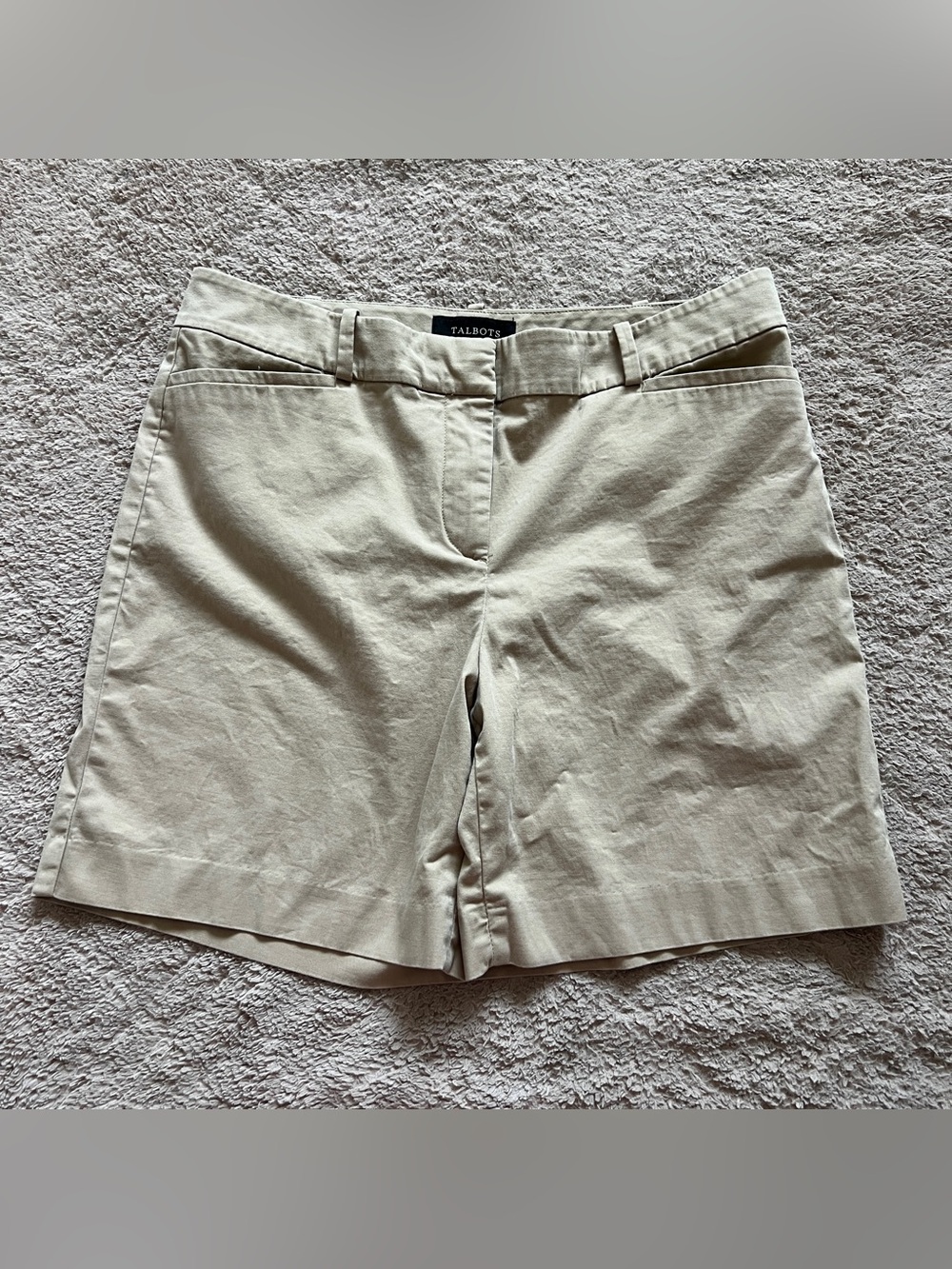 Talbots High Rise Bermuda Shorts Cotton Blend Coastal Vacation Minimalist Sz 8